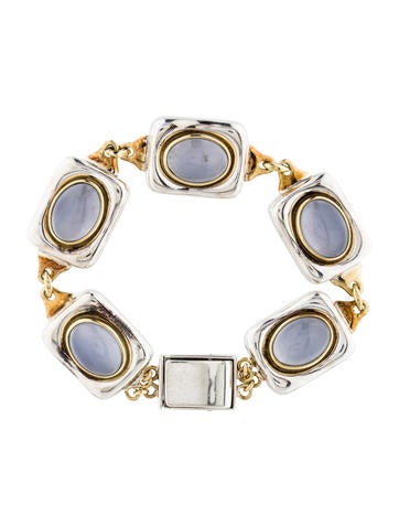 Robert Lee Morris Two-Tone Chalcedony Link Bracelet