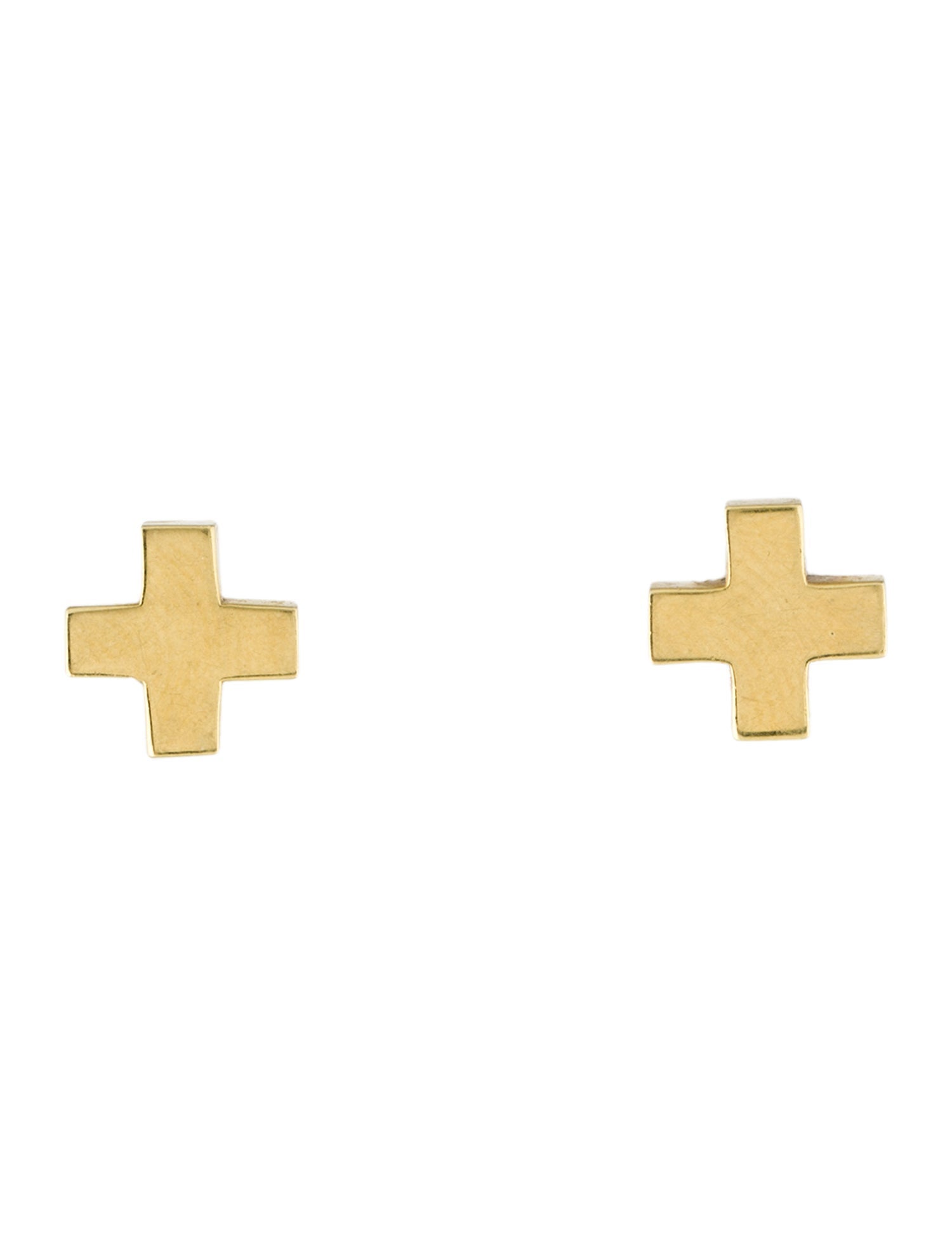 Robert Lee Morris 18K Cross Stud Earrings