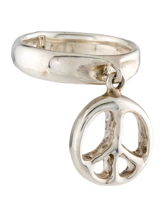 Robert Lee Morris Peace Sign Charm Band Ring