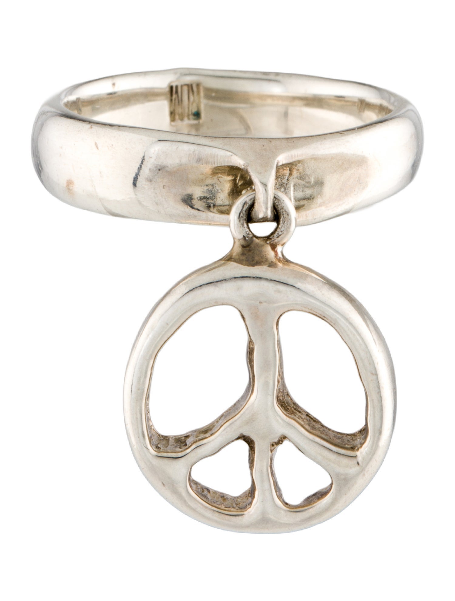 Robert Lee Morris Peace Sign Charm Band Ring