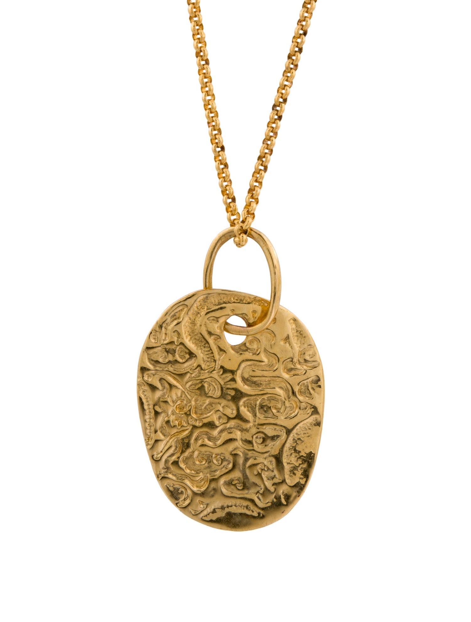 Robert Lee Morris Textured Oval Pendant Necklace