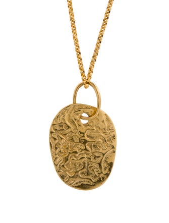 Robert Lee Morris Textured Oval Pendant Necklace