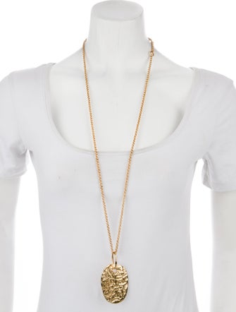 Robert Lee Morris Textured Oval Pendant Necklace