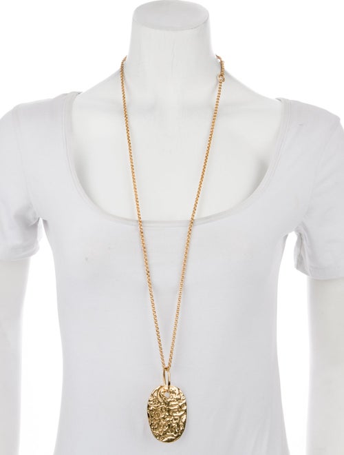 Robert Lee Morris Textured Oval Pendant Necklace