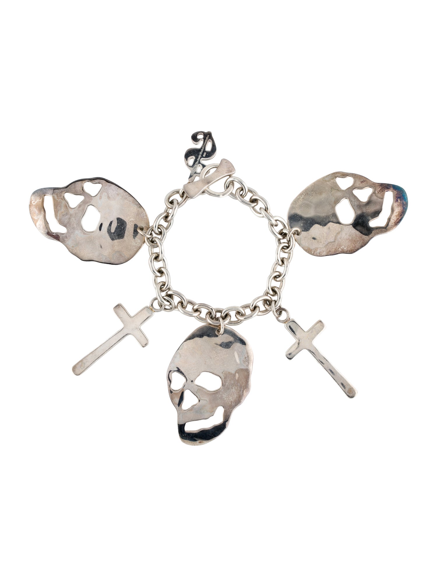 Robert Lee Morris Andy Warhol Skull & Cross Charm Bracelet