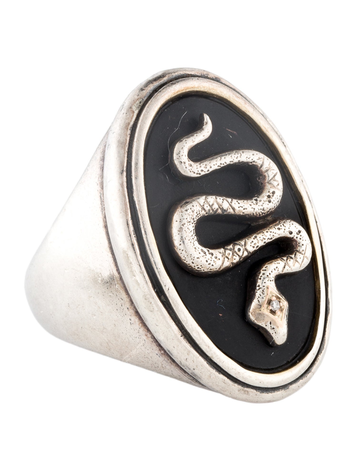 Robert Lee Morris Onyx & Diamond Snake Cocktail Ring
