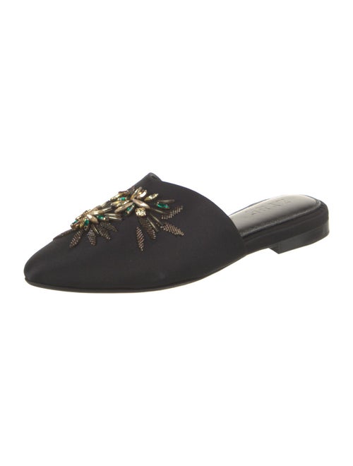 Zyne Satin Crystal Embellishments Mules