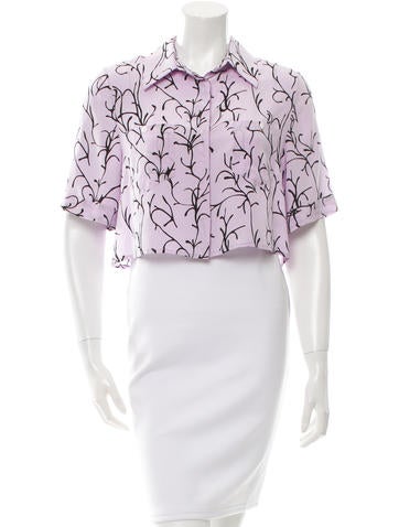 Tanya Taylor Silk Crop Top