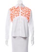 Tanya Taylor Embroidered Long Sleeve Blouse