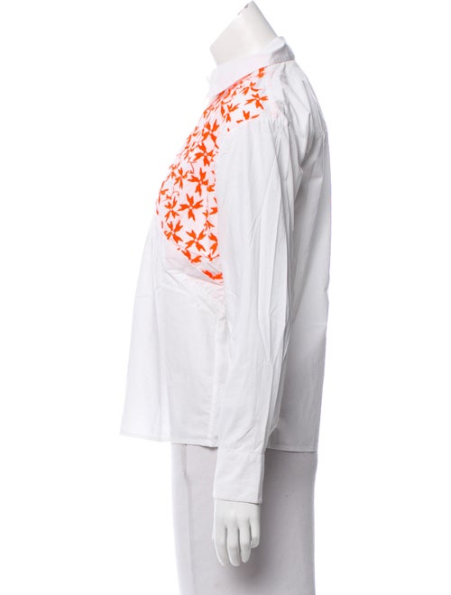 Tanya Taylor Embroidered Long Sleeve Blouse