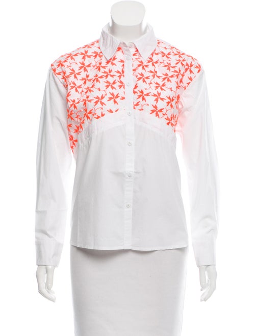 Tanya Taylor Embroidered Button-Up Top