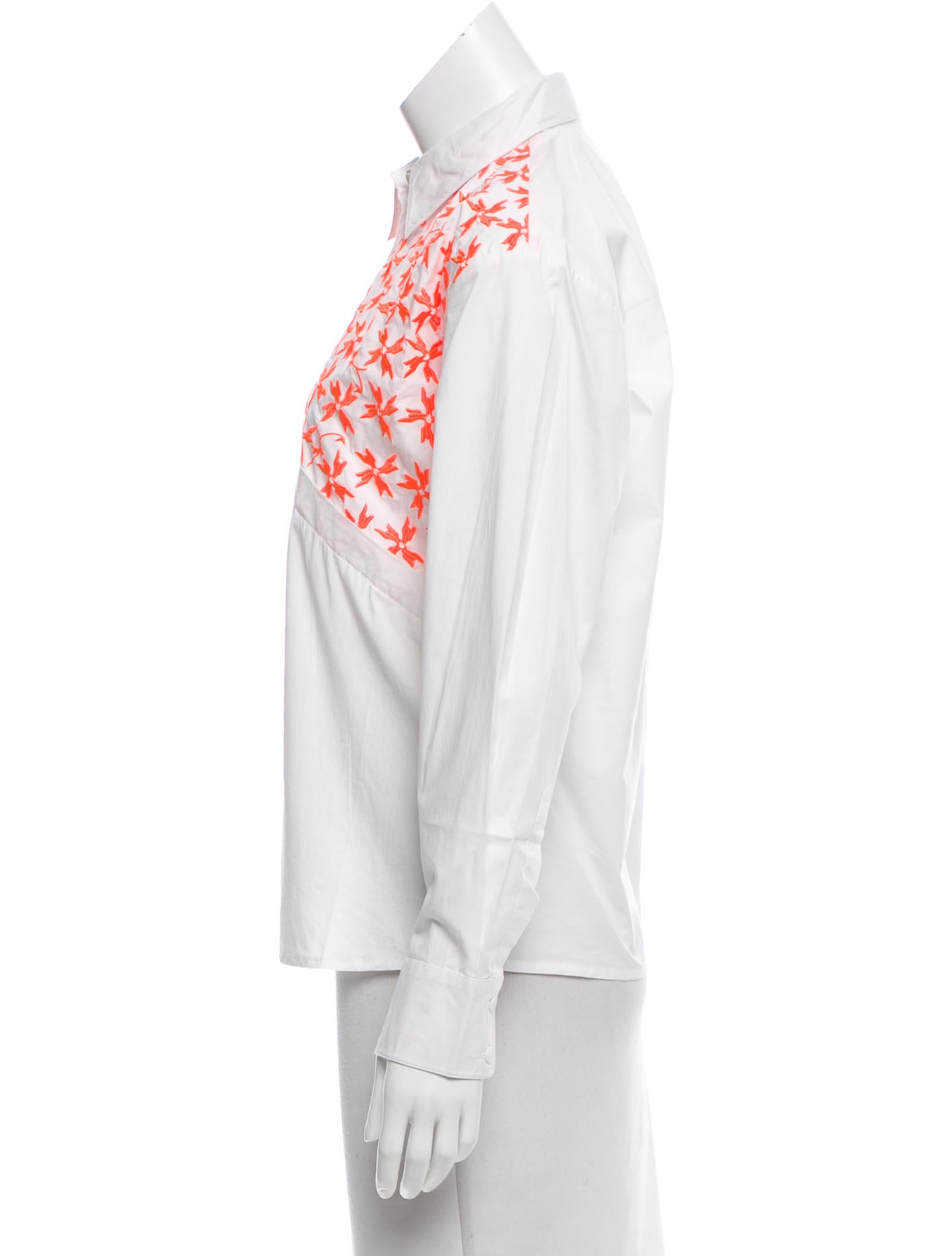 Tanya Taylor Embroidered Button-Up Top