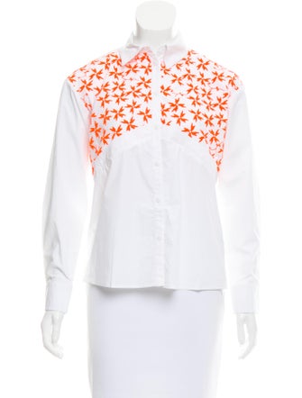 Tanya Taylor Embroidered Button-Up Top