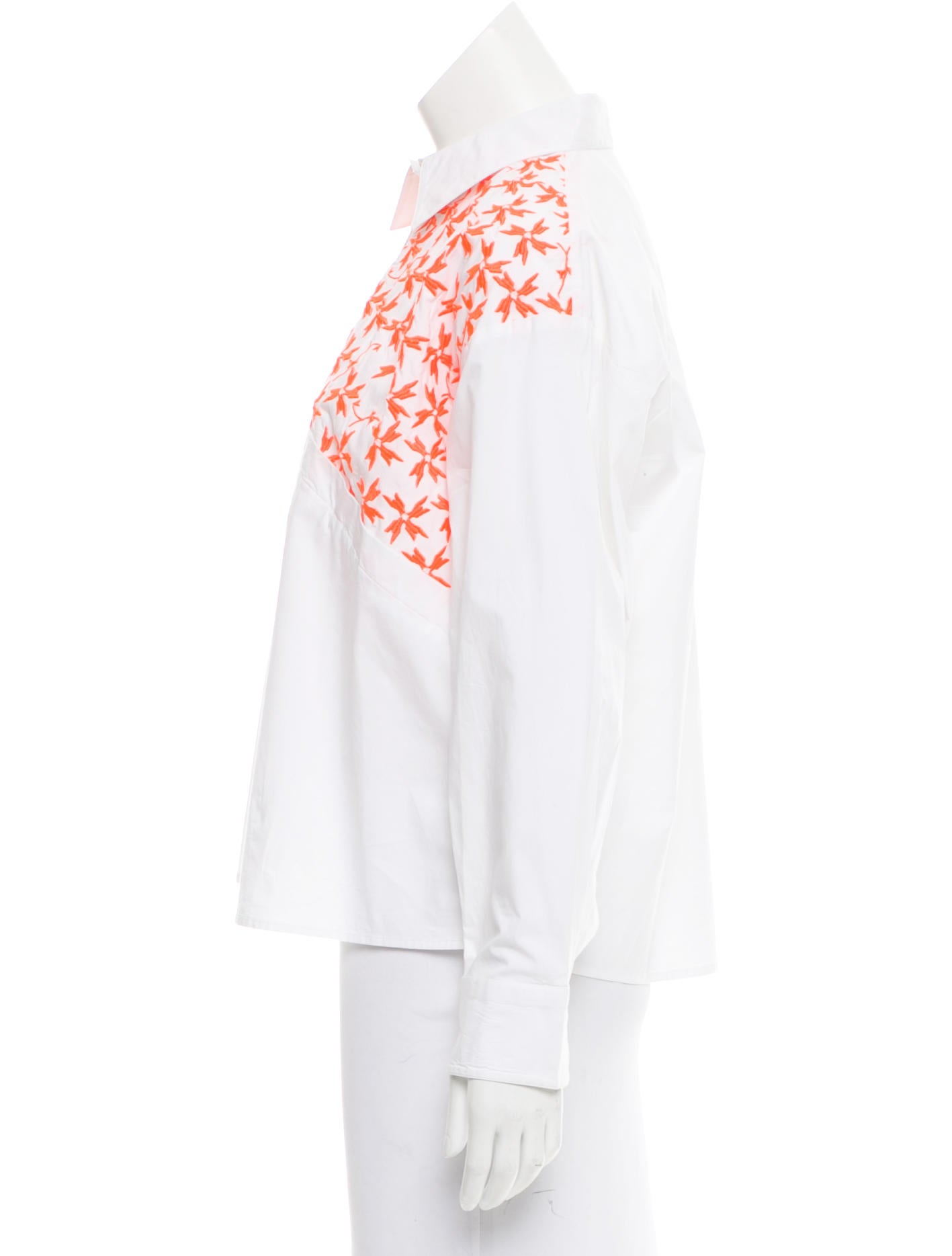 Tanya Taylor Embroidered Button-Up Top