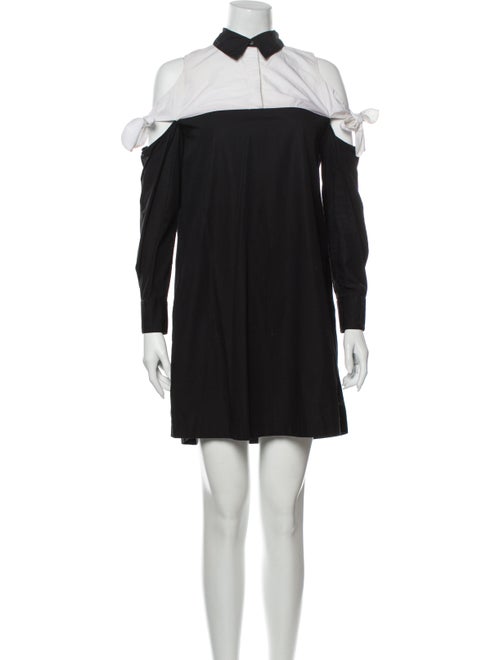 Tanya Taylor Colorblock Pattern Mini Dress Black