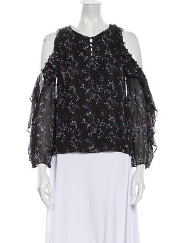 Tanya Taylor Tops Silk Floral Print Blouse US 2 | XS