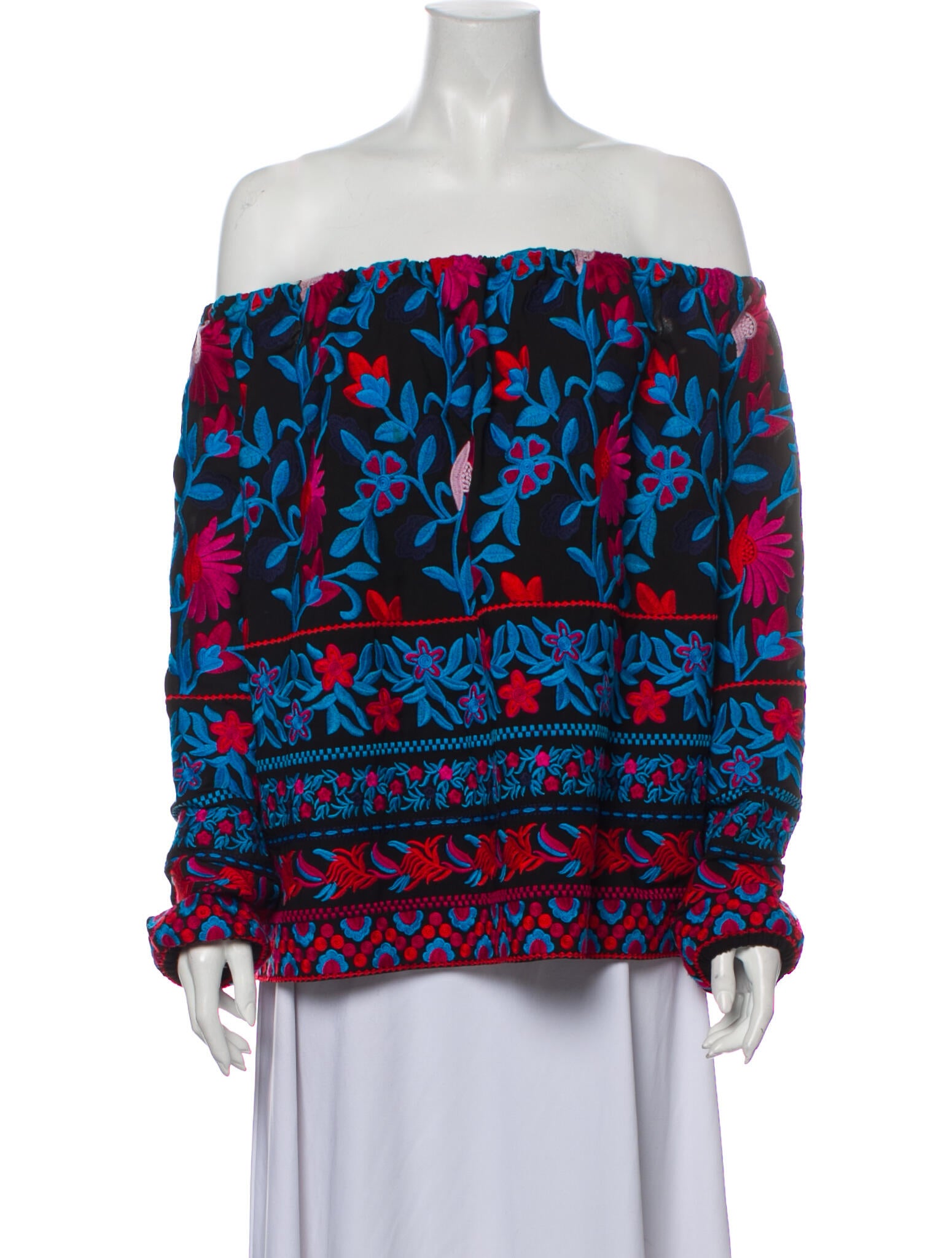 Tanya Taylor Printed Off-The-Shoulder Blouse