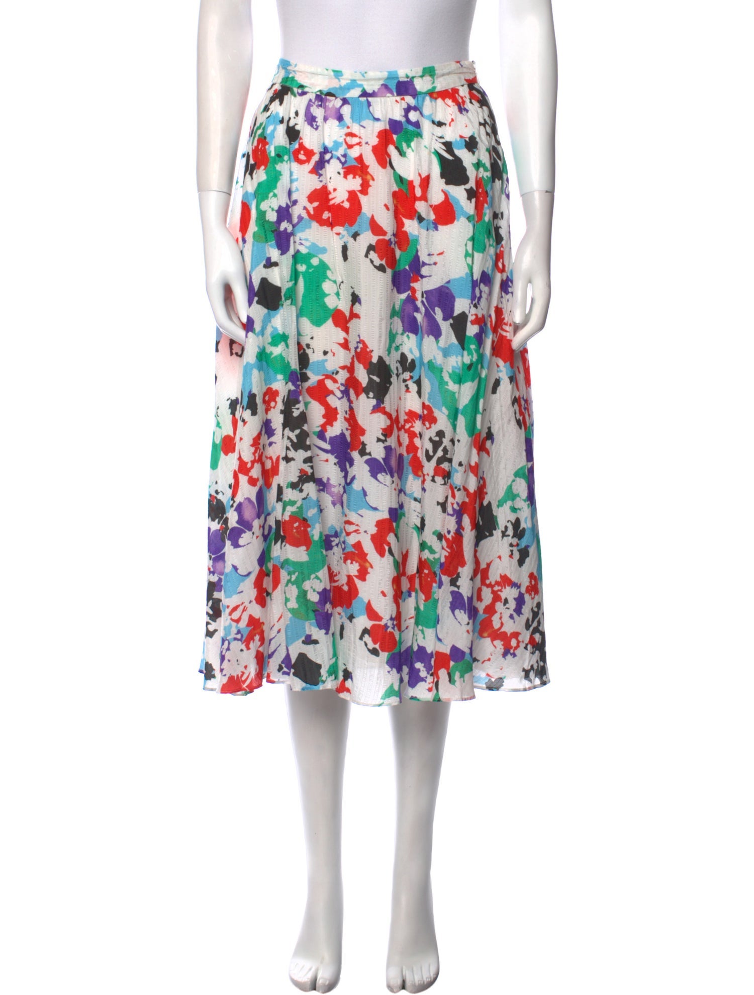 Batsheva x Laura Ashley Printed Midi Length Skirt White Skirts