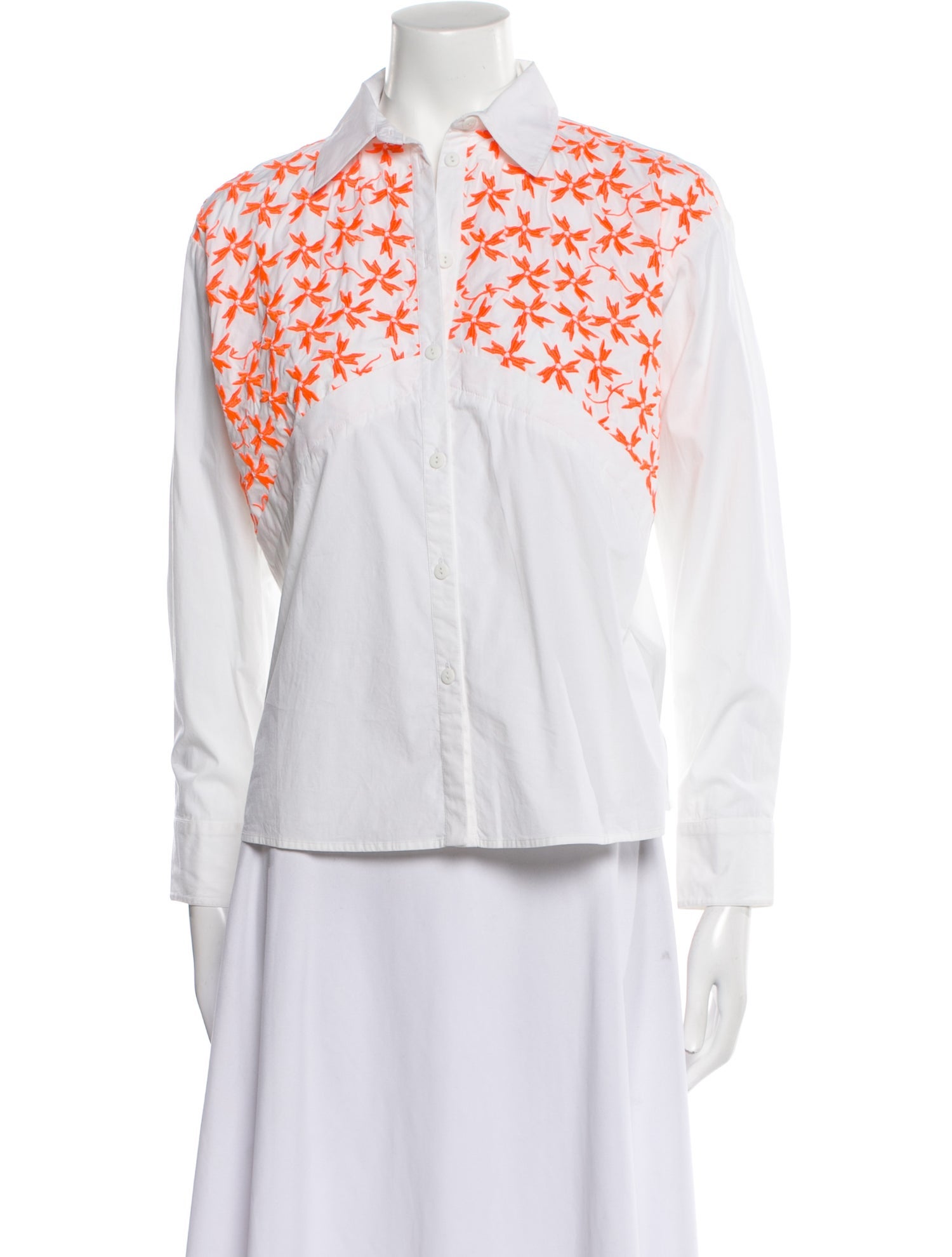 Tanya Taylor Printed Long Sleeve Button-Up Top