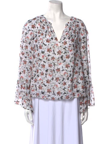 Tanya Taylor Tops Silk Floral Print Blouse XS