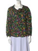 Tanya Taylor Floral Print Tie Neck Blouse