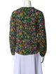 Tanya Taylor Floral Print Tie Neck Blouse