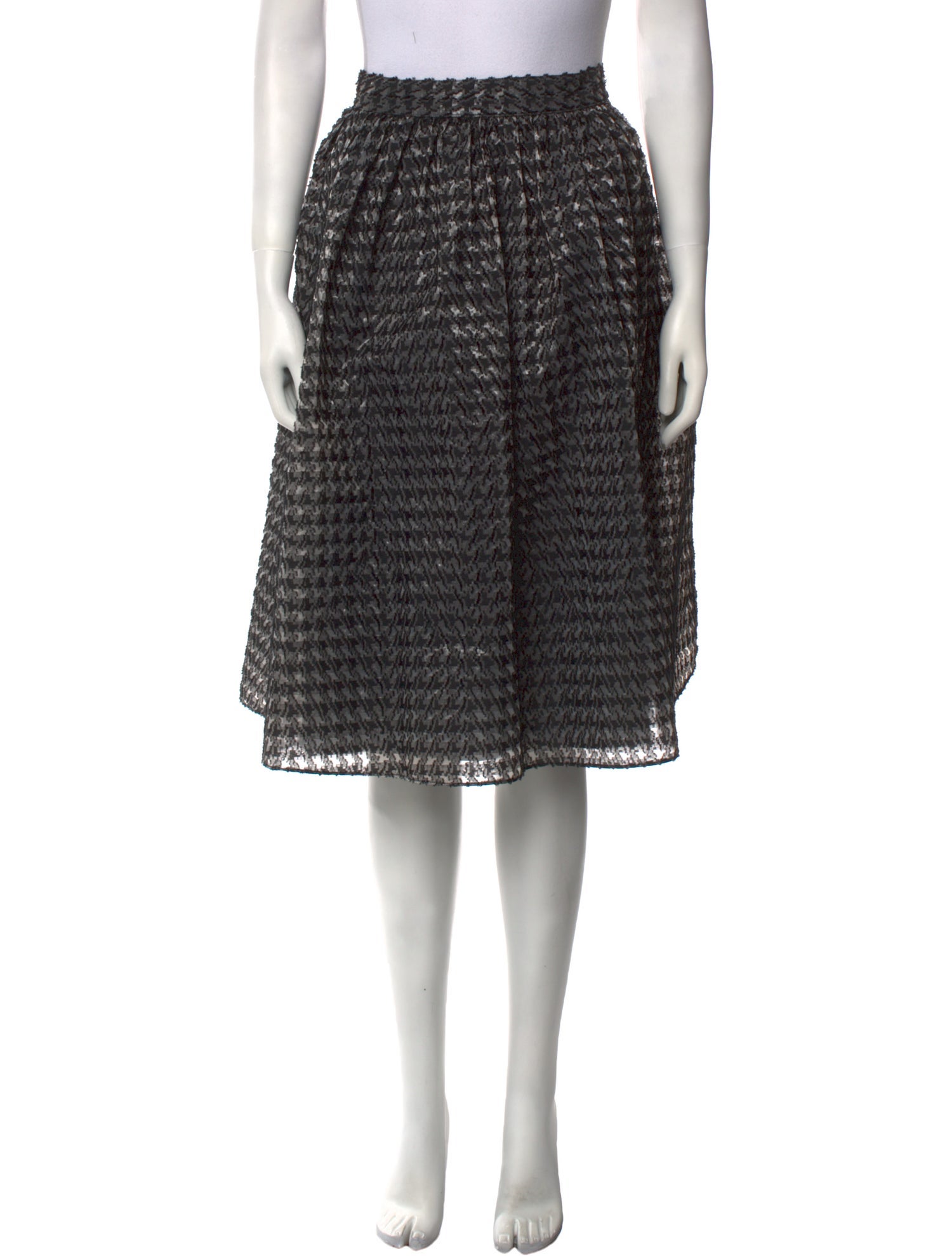 Tanya Taylor Houndstooth Print Knee-Length Skirt w/ Tags