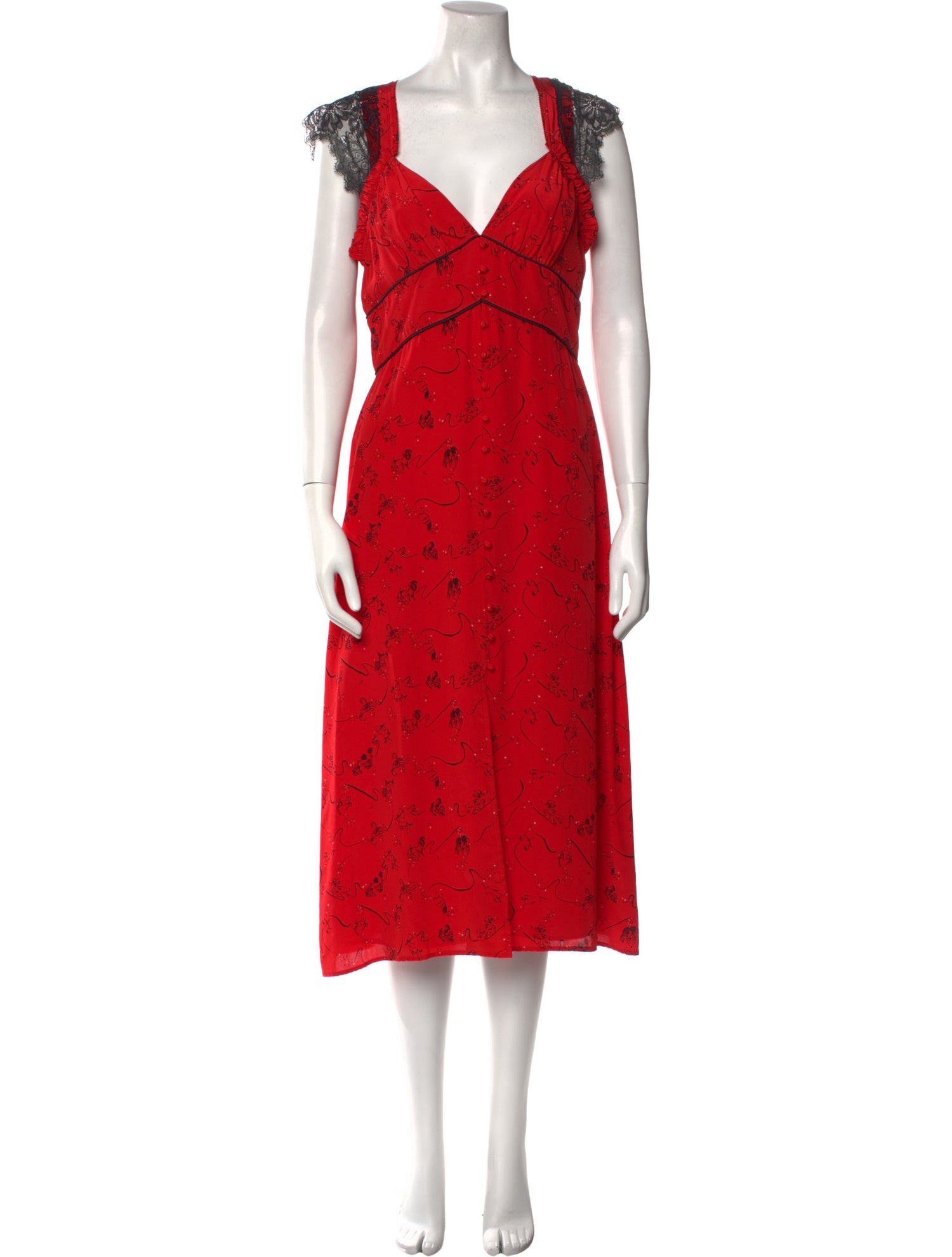 Tanya Taylor Silk Midi Length Dress