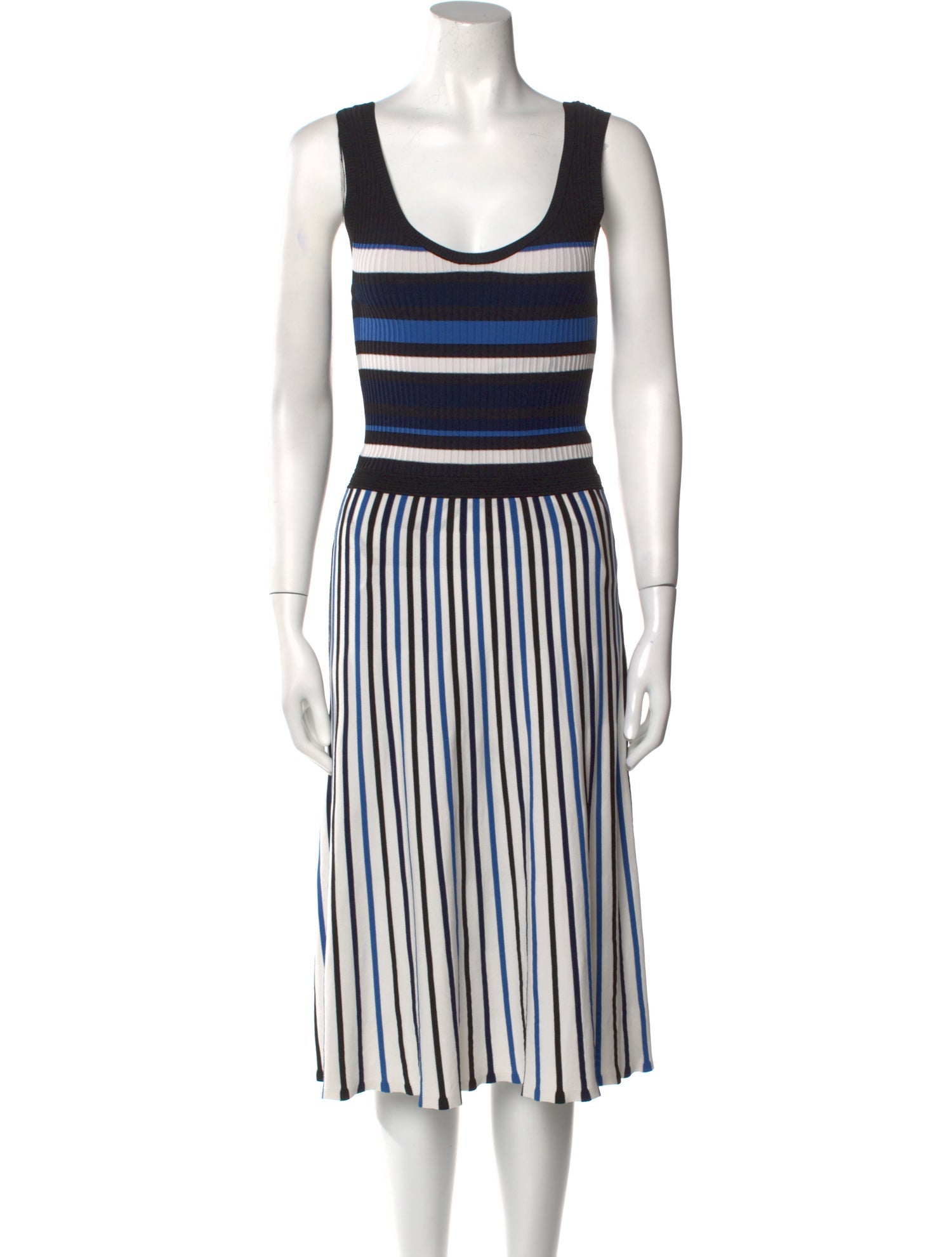 Tanya Taylor Striped Midi Length Dress