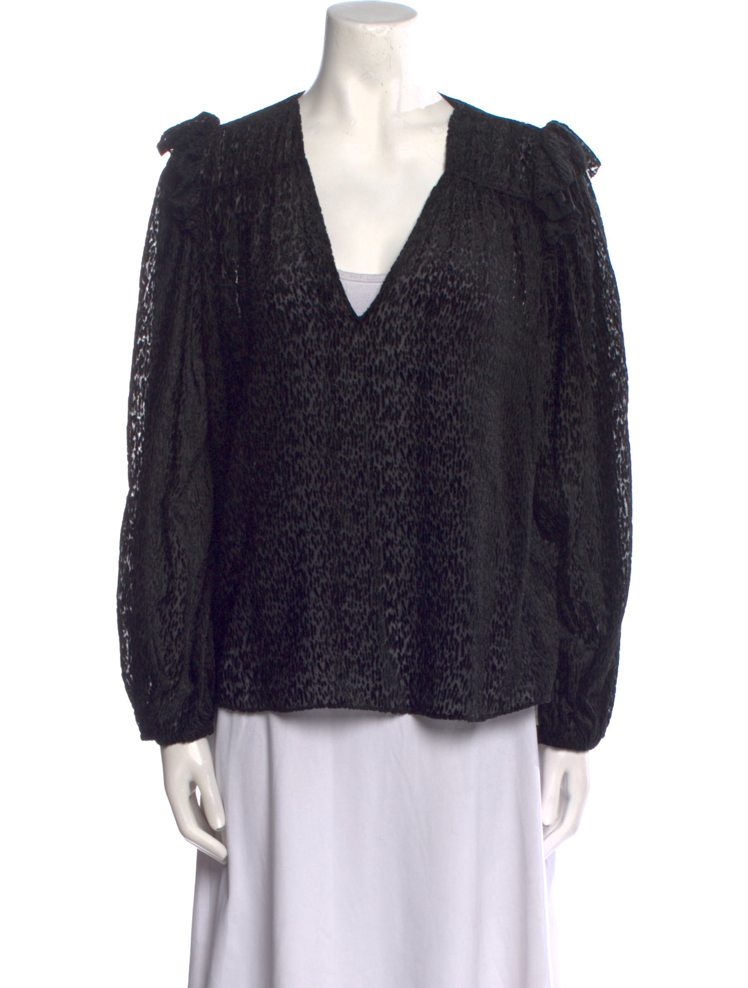 Tanya Taylor Printed V-Neck Blouse