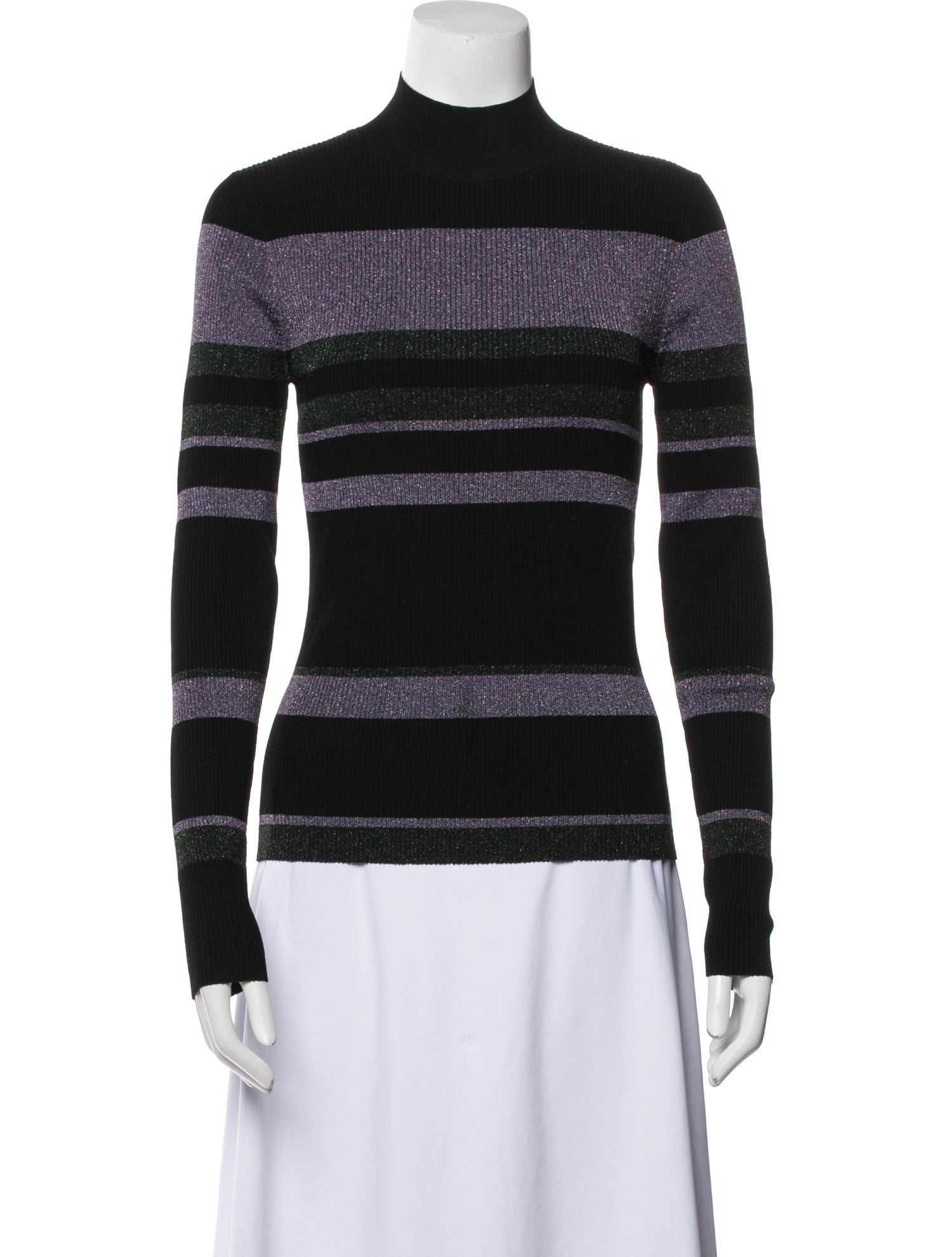 Tanya Taylor Striped Turtleneck Sweater