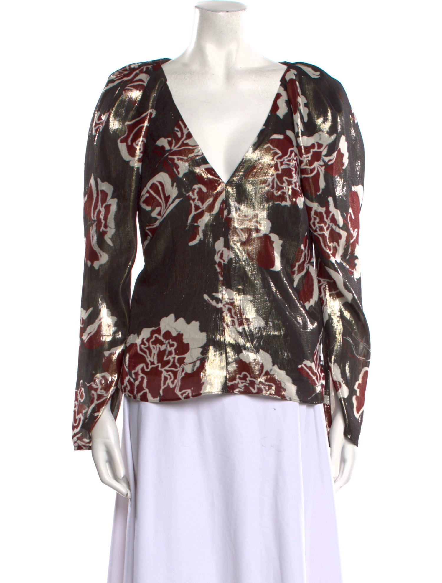 Tanya Taylor Silk Printed Blouse