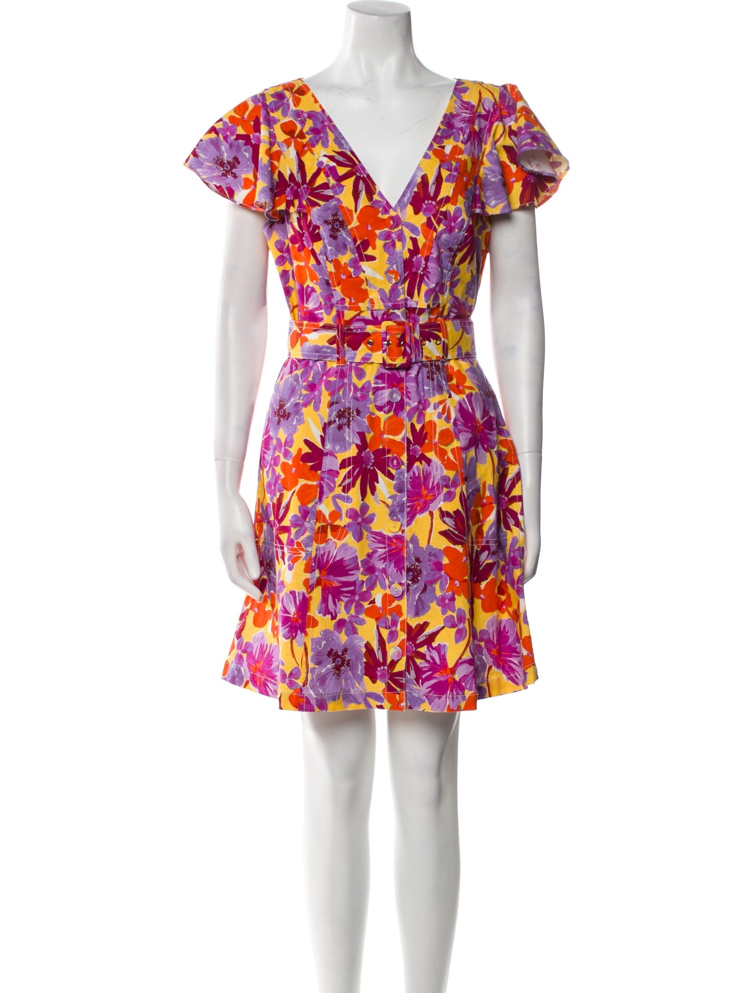 Tanya Taylor Floral Print Mini Dress