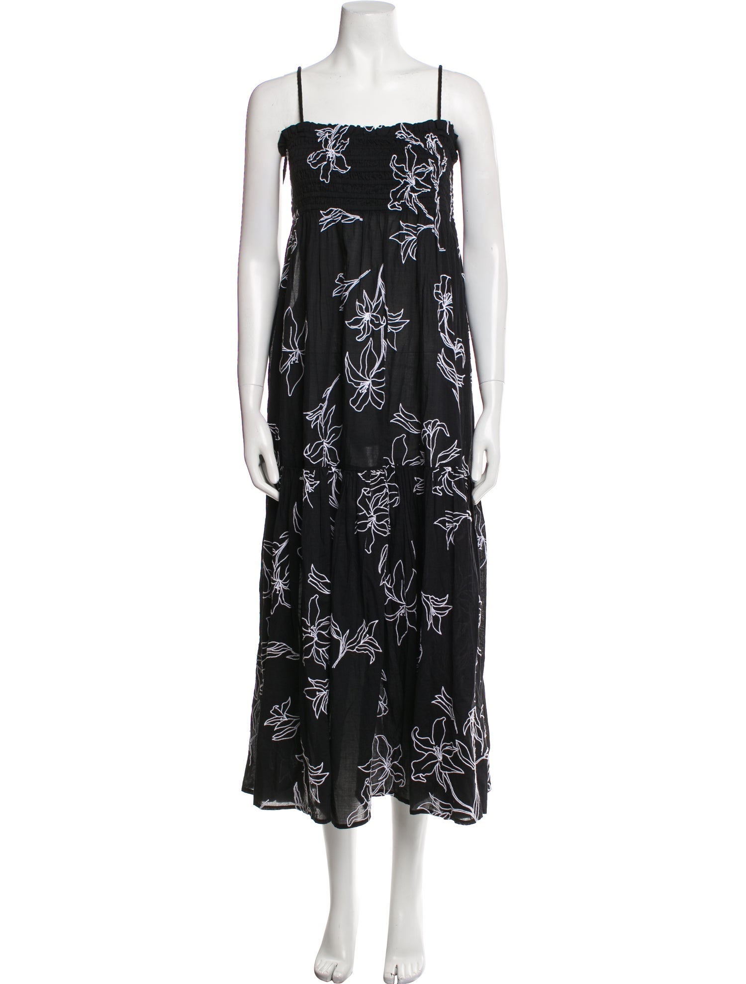 Tanya Taylor Floral Print Long Dress