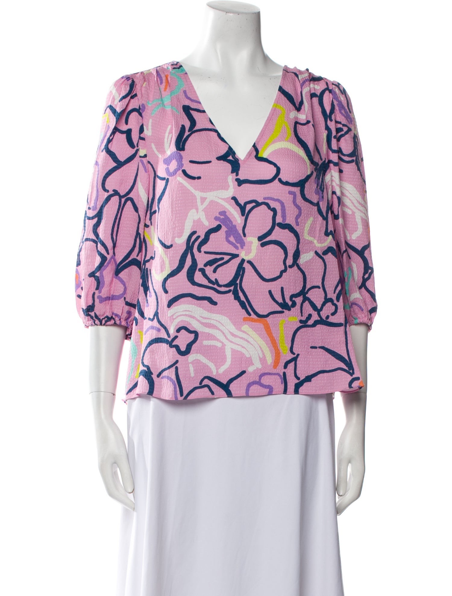 Tanya Taylor Silk Printed Blouse