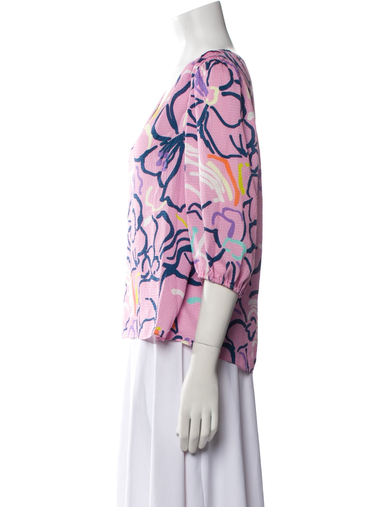 Tanya Taylor Silk Printed Blouse
