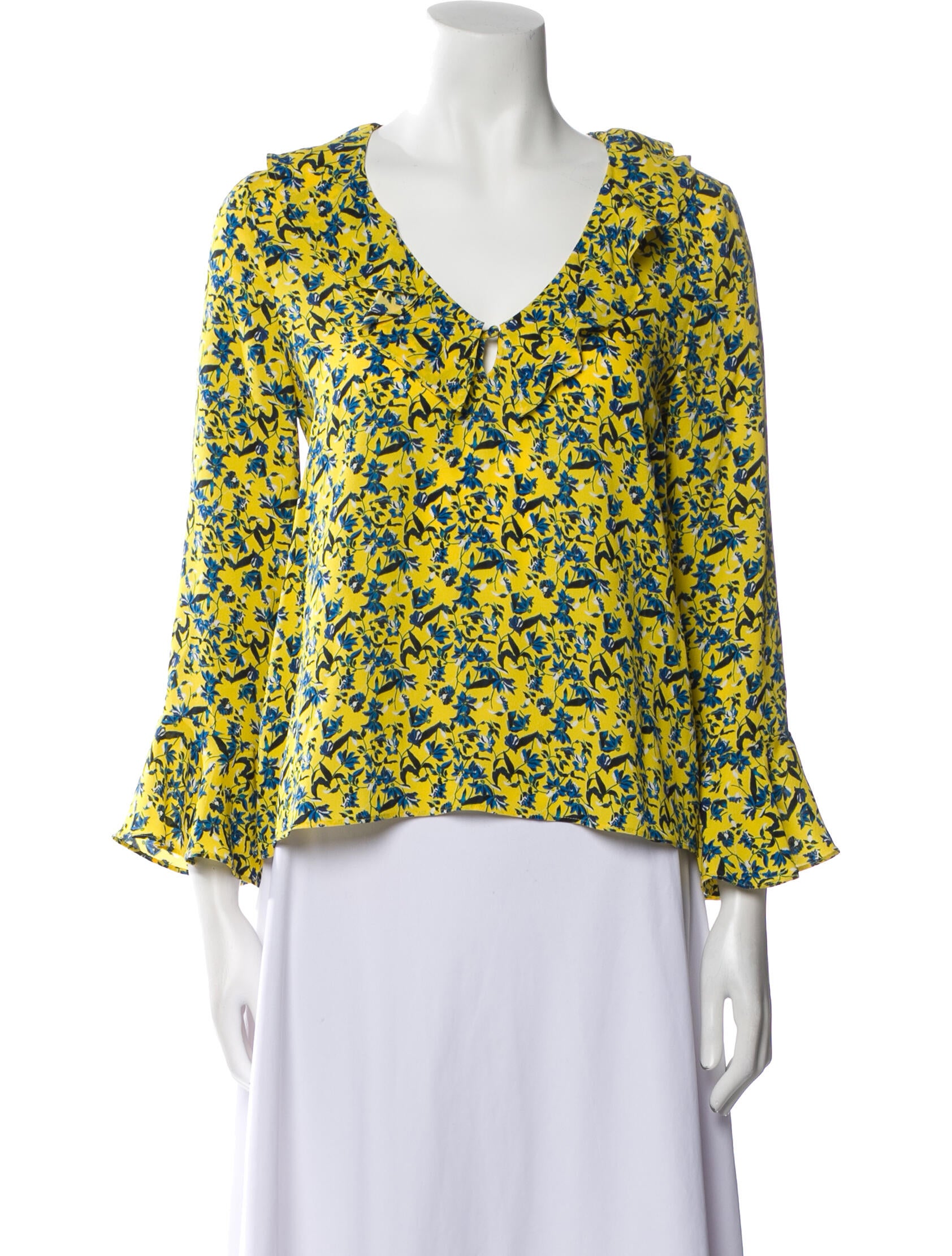 Tanya Taylor Floral Print V-Neck Blouse