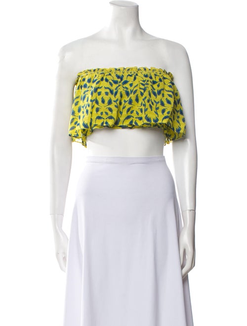 Tanya Taylor Silk Printed Crop Top