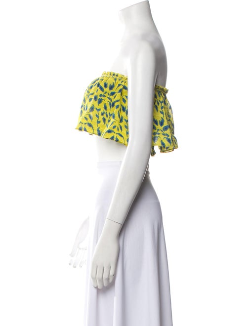 Tanya Taylor Silk Printed Crop Top