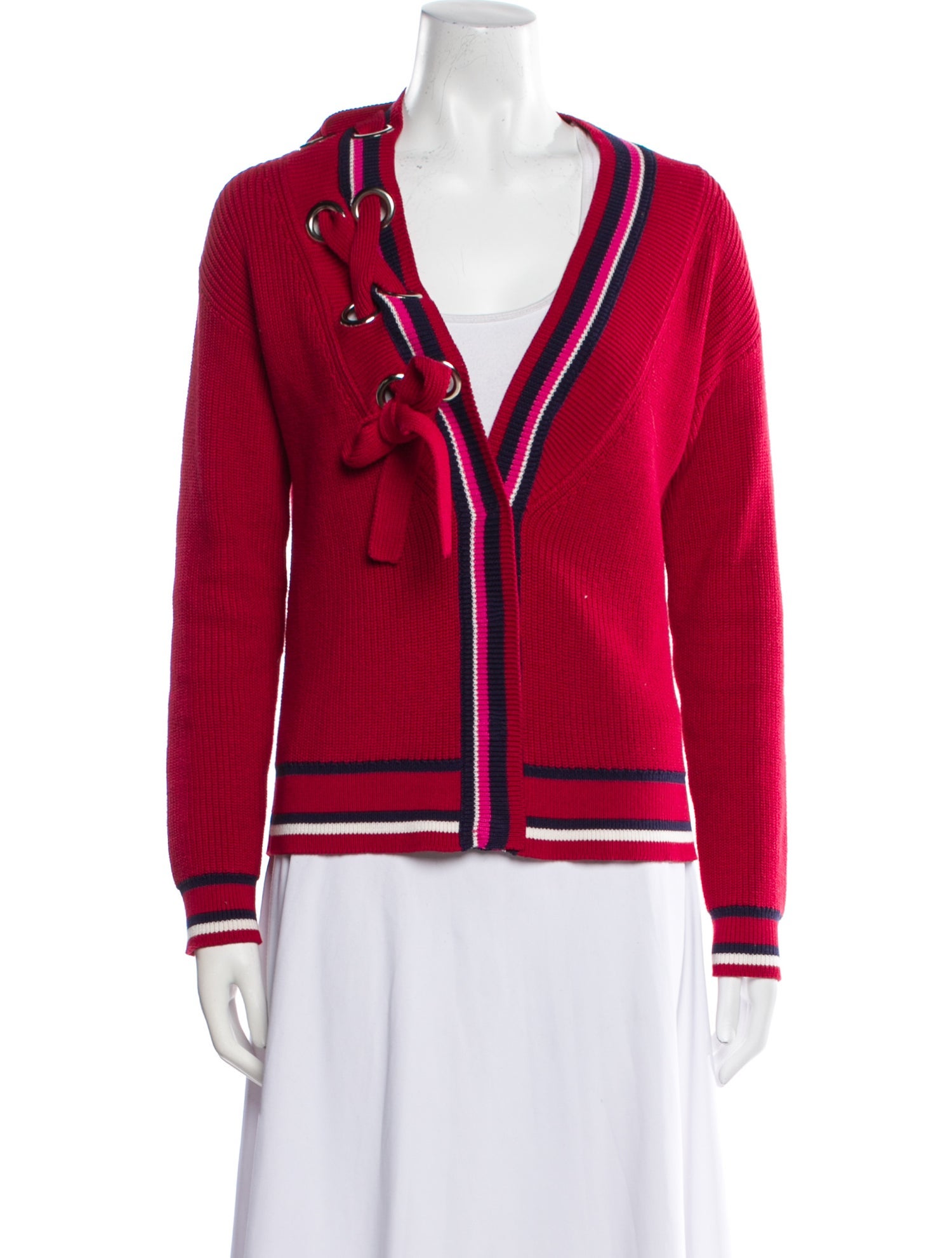 Tanya Taylor Striped V-Neck Sweater