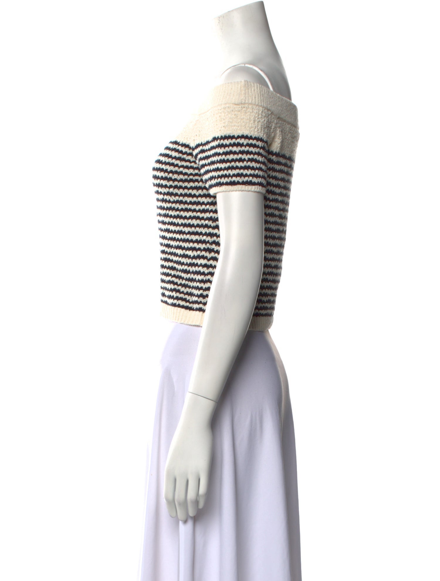 Tanya Taylor Striped Off-The-Shoulder Sweater