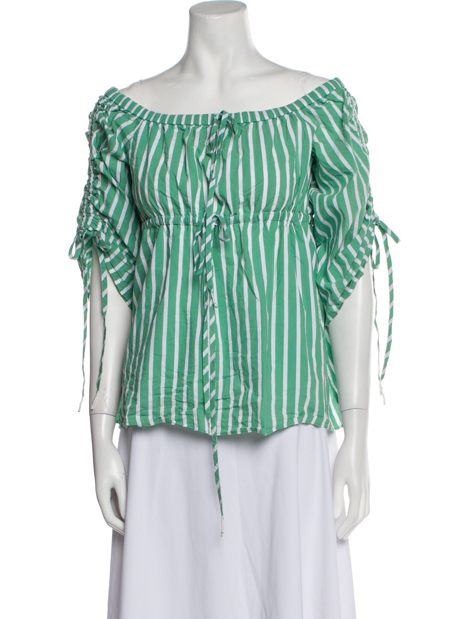 Tanya Taylor Striped Off-The-Shoulder Blouse