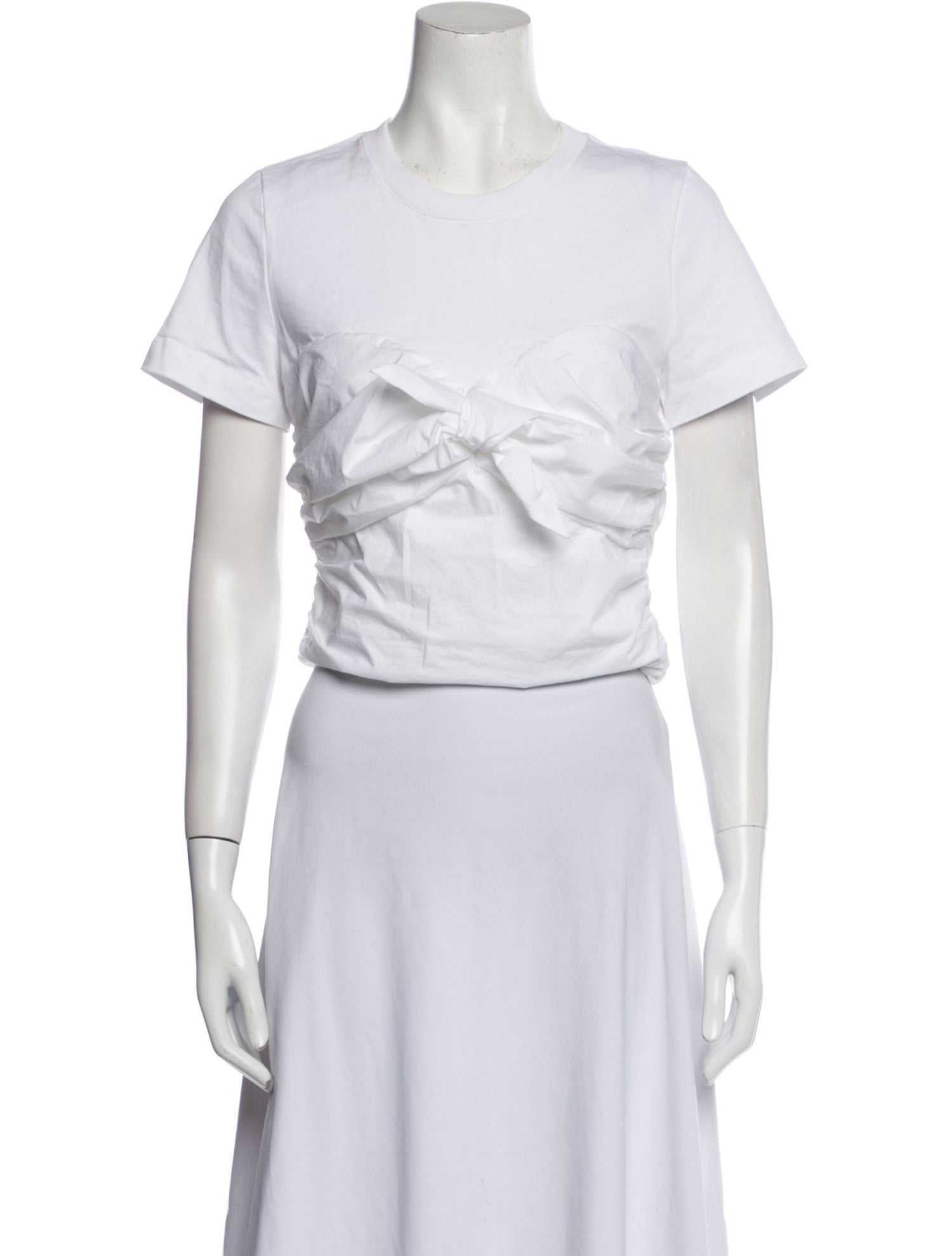 Tanya Taylor Crew Neck Short Sleeve Crop Top