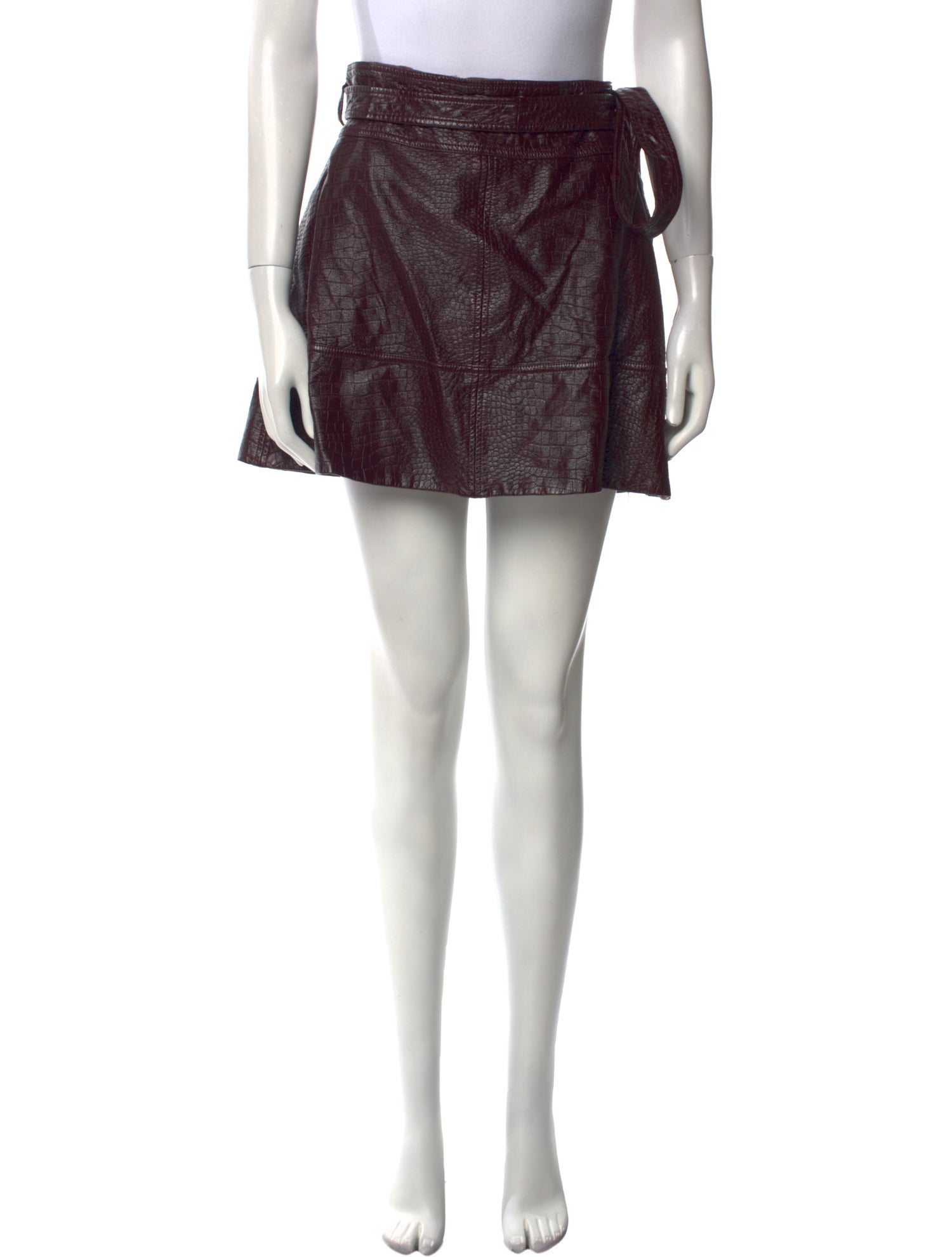 Tanya Taylor Faux Leather Mini Skirt
