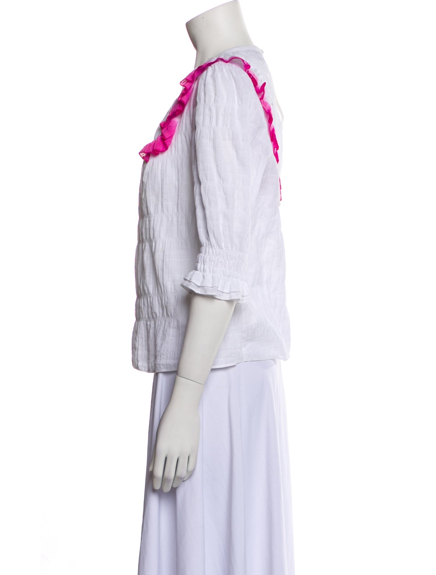 Tanya Taylor Crew Neck Three-Quarter Sleeve Top