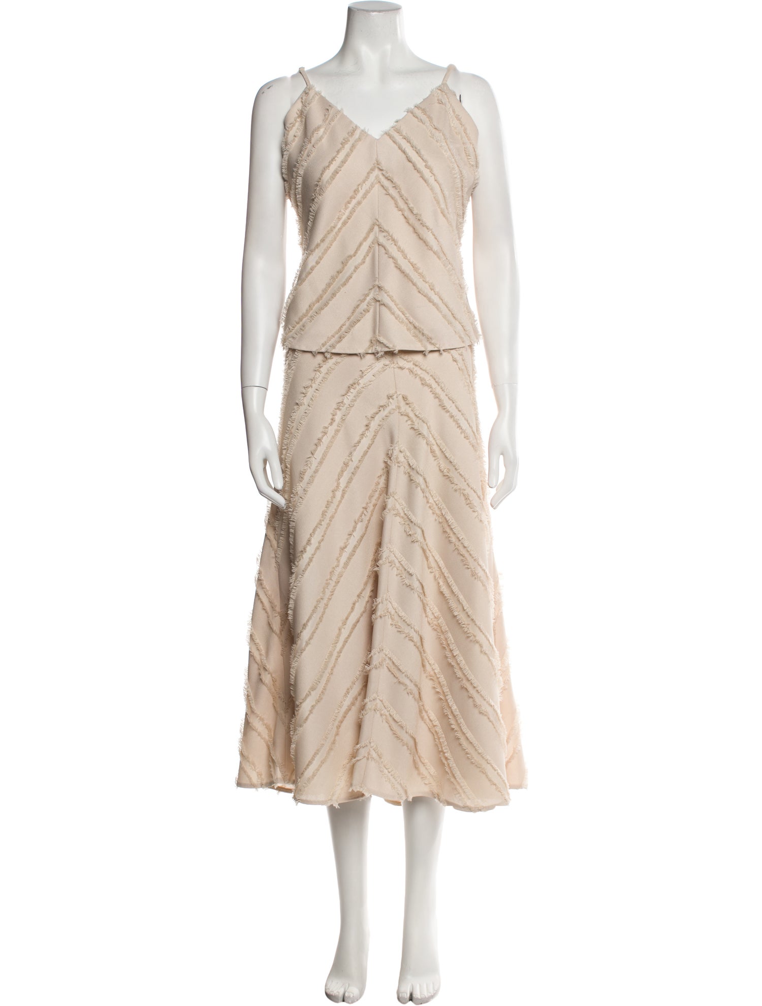 Tanya Taylor Raw-Edge Trim Skirt Set