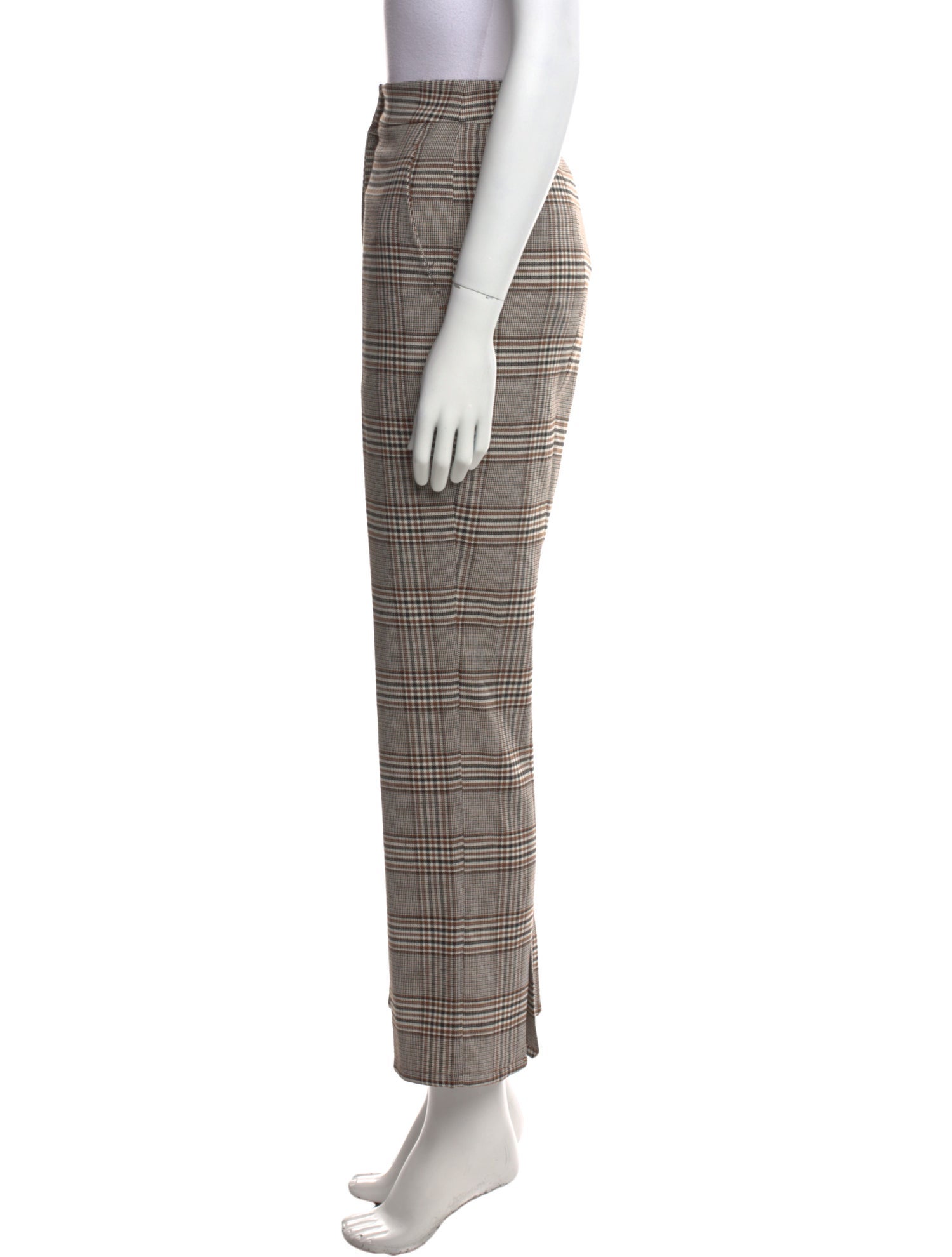 Tanya Taylor Plaid Print Wide Leg Pants w/ Tags