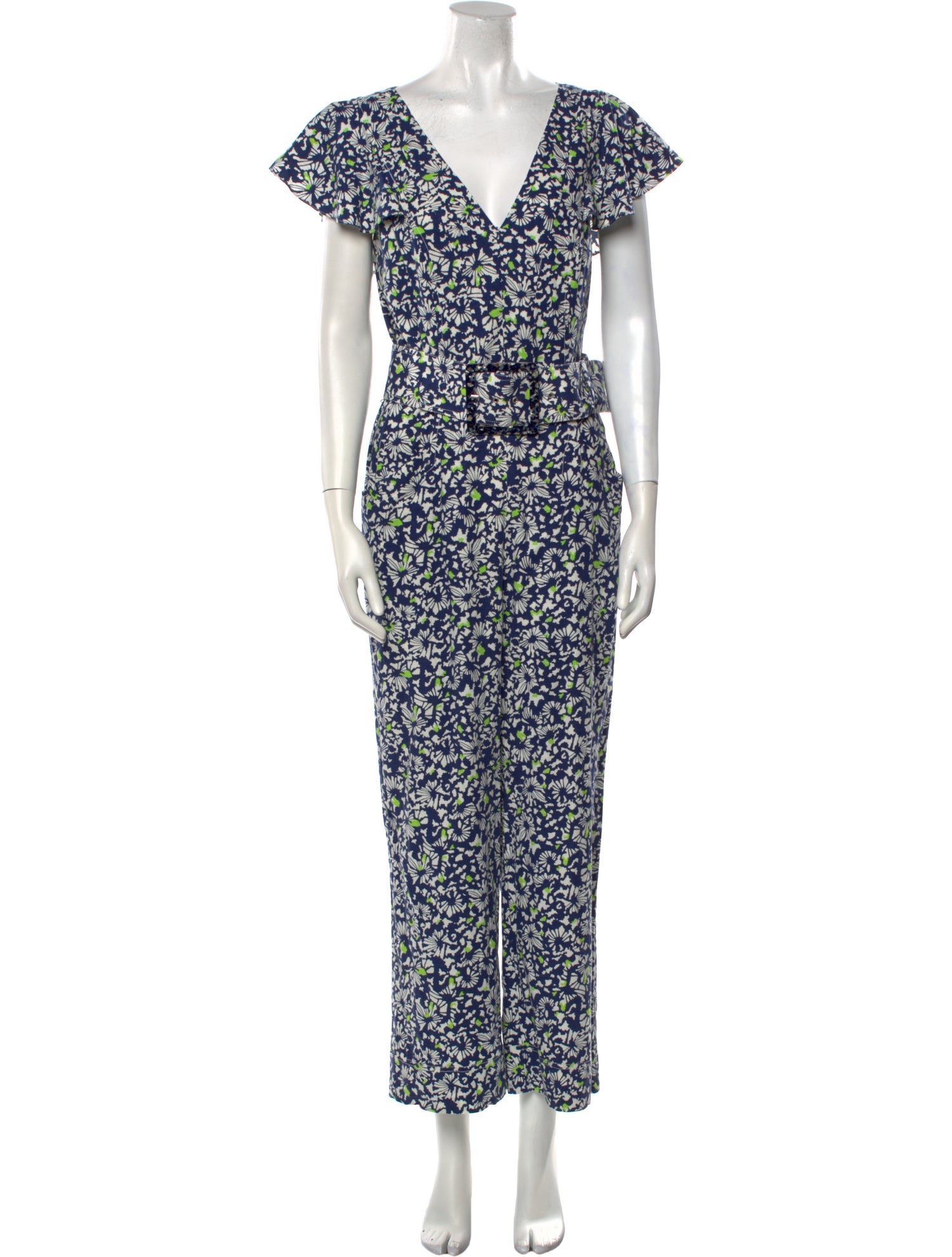 Tanya Taylor Linen Floral Print Jumpsuit w/ Tags