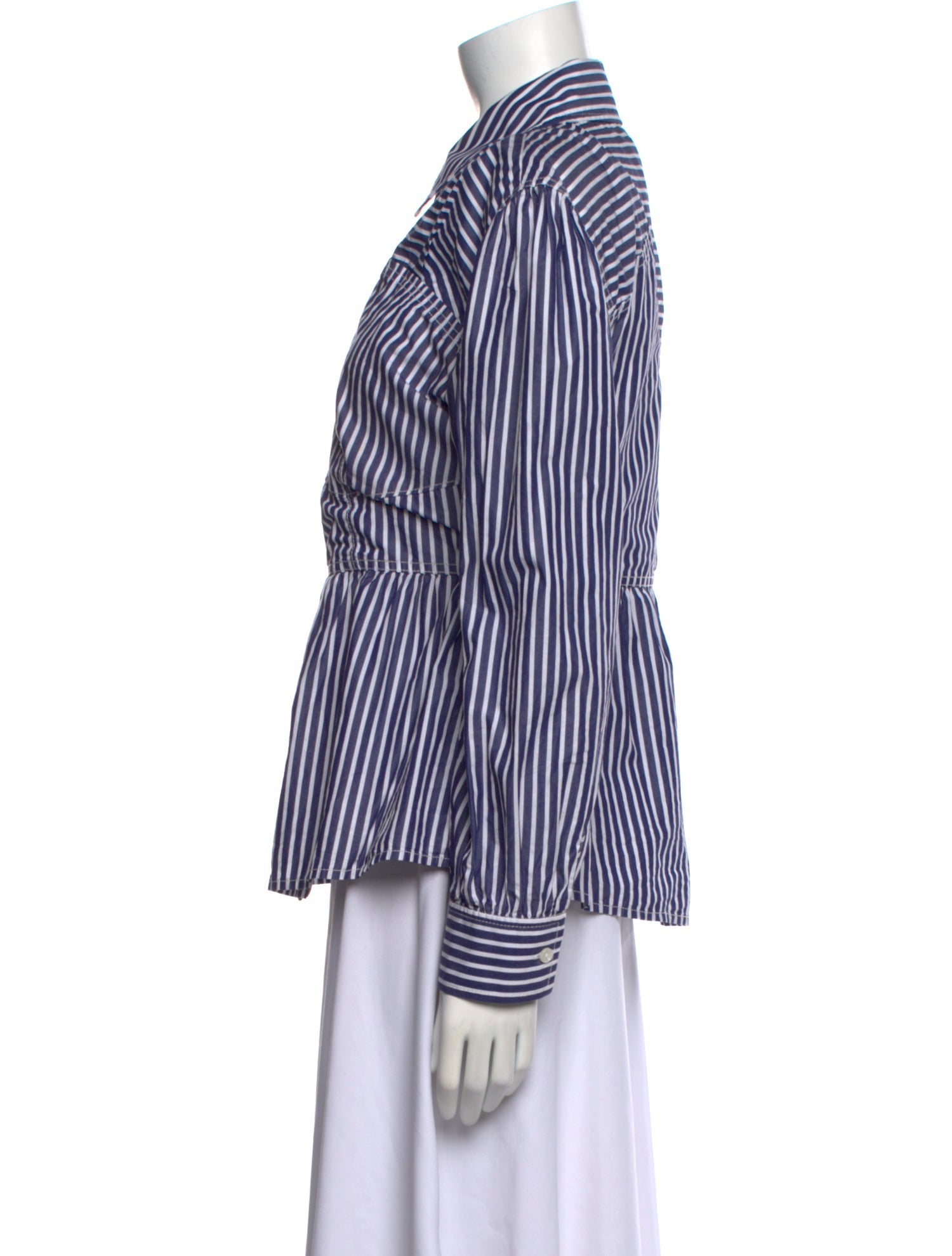 Tanya Taylor Striped Long Sleeve Button-Up Top