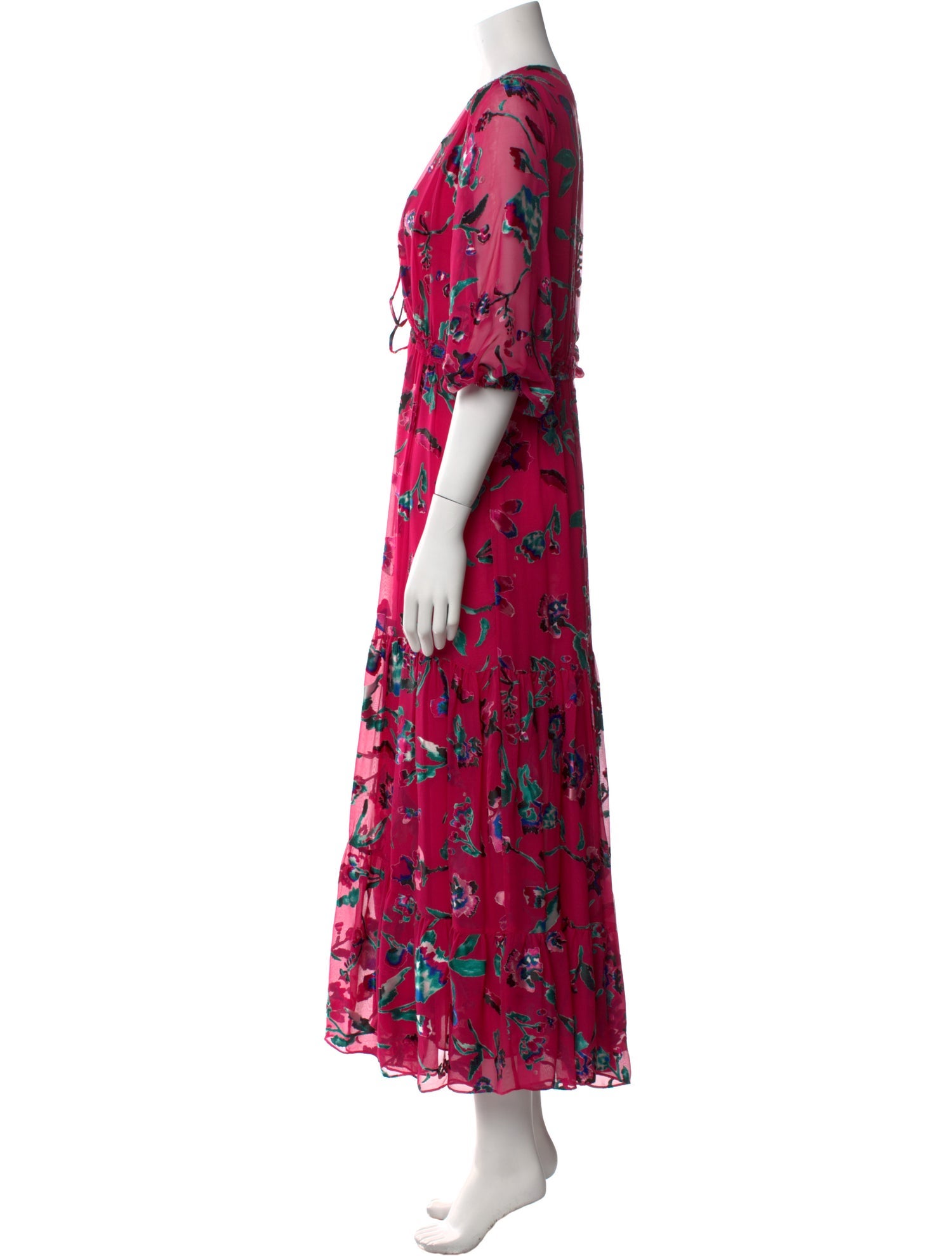 Tanya Taylor Floral Print Long Dress